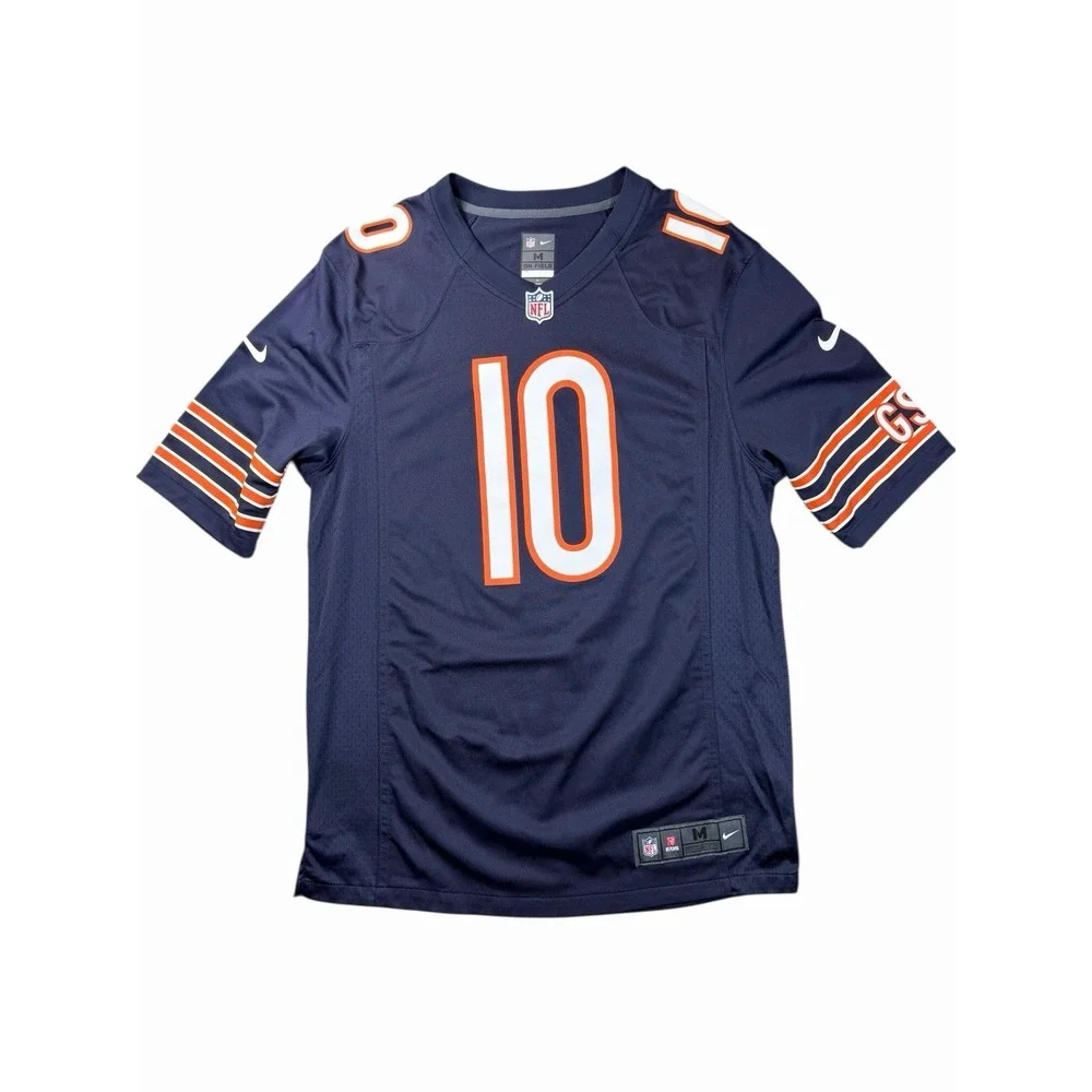 Nike Bears Trubisky #10 NFL Jersey Blue On Field Medium Stitched Look